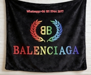 Balenciaga Colorful Laurel Logo Flannel Sofa Throw Blanket BA028